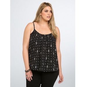 Torrid Size 1 (Plus) Black Pineapple Print Tunic Cami